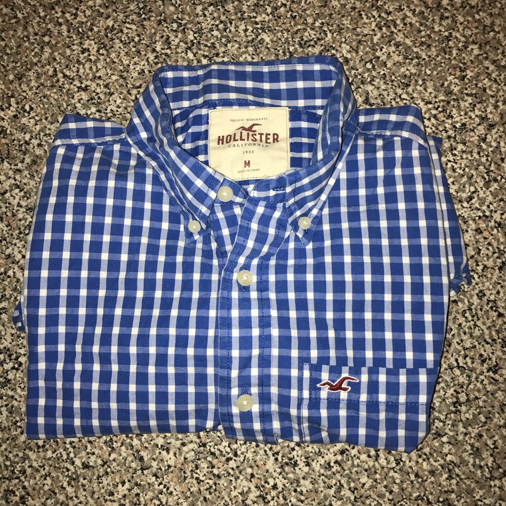 Men's Hollister- Plaid Short Sleeve Shirt